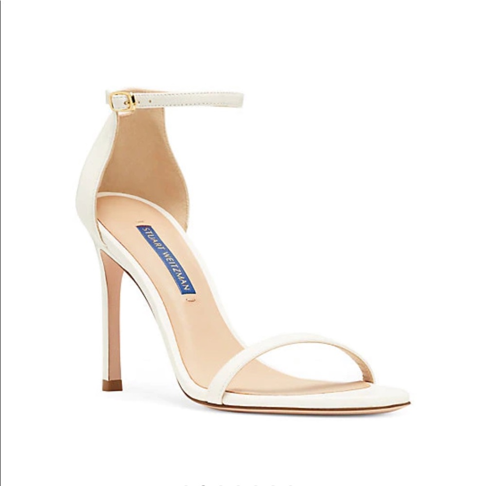 Stuart Weitzman Nudistsong White Leather Sandal